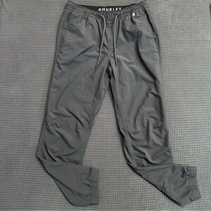 Hurley Men Jogger Pants Small Gray Elastic Waist Athletic Nylon Blend Drawstring